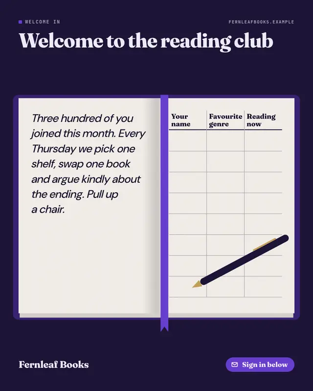 Guestbook — sample creative