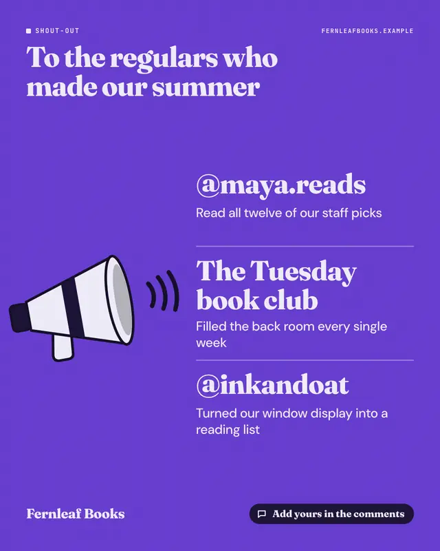 Megaphone shout-out — sample creative