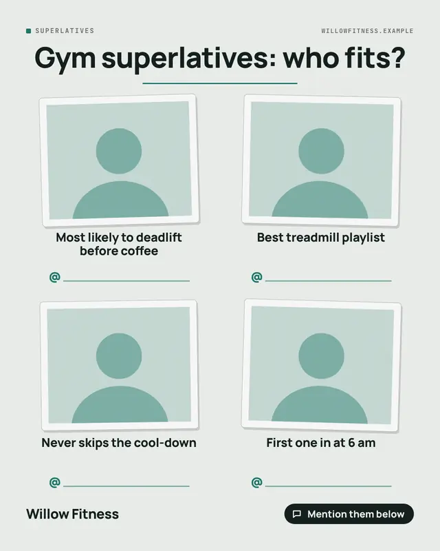 Yearbook superlatives — sample creative