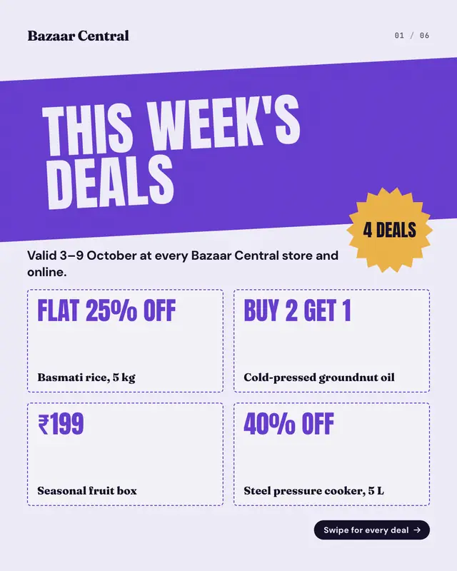 Deals-of-the-week flyer — sample creative