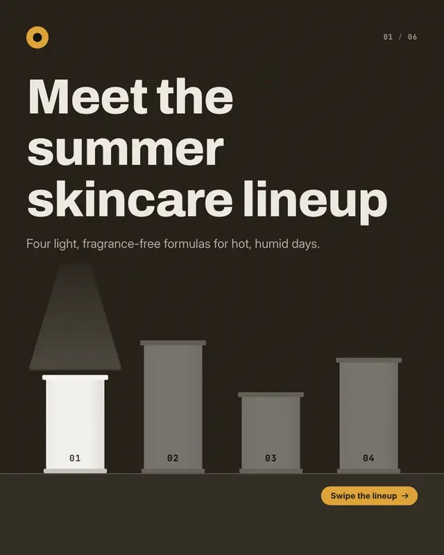 Lineup on plinths — sample creative