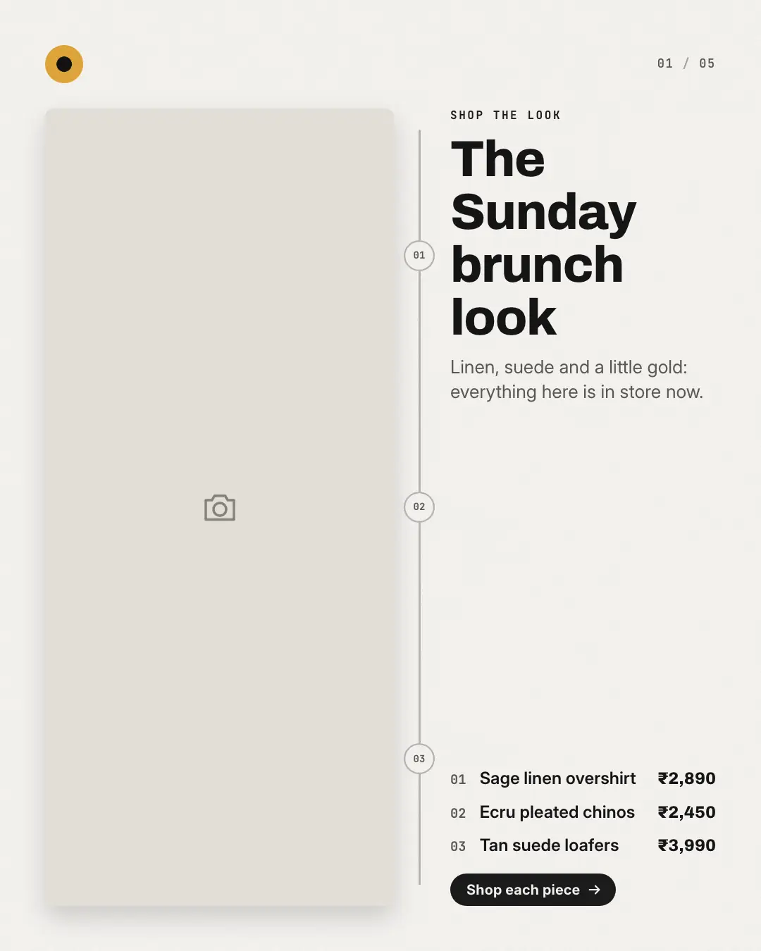 Sample Head-to-toe look creative (Shopfront carousels template), shown on the fictional brand Loom & Lane