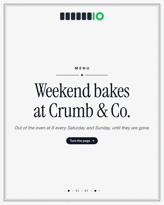Menu pages — sample creative
