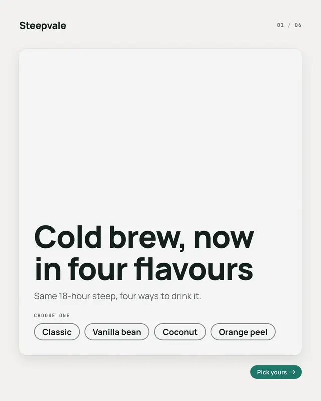 Variant picker — sample creative