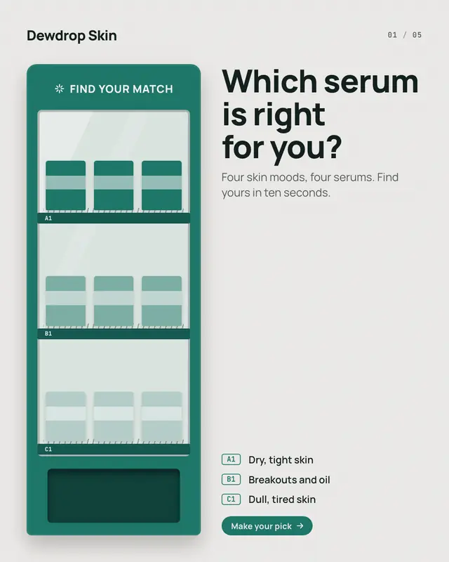Find-your-match vending machine — sample creative