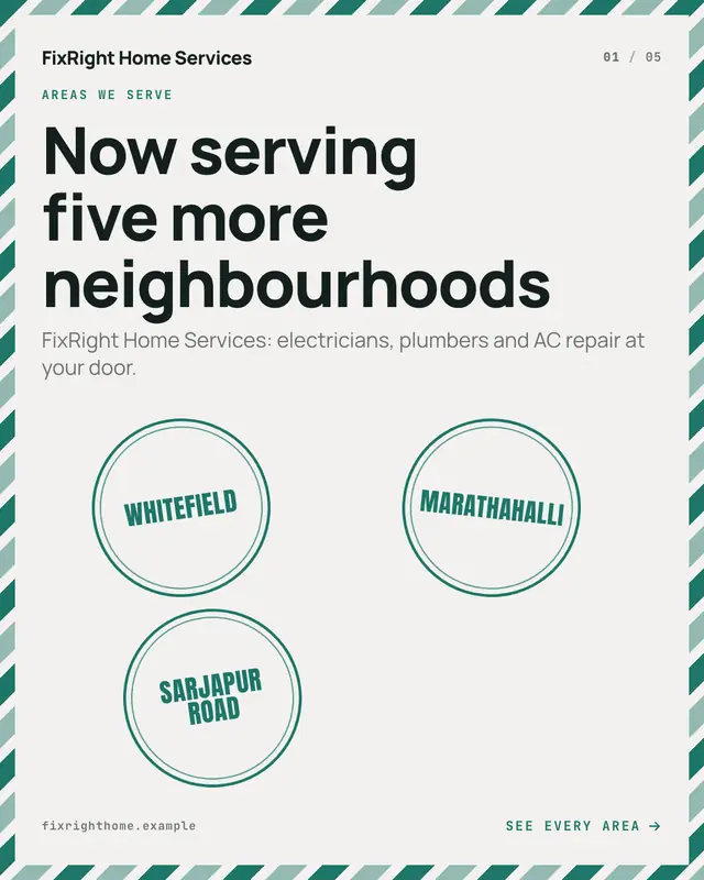 Service area postmarks — sample creative