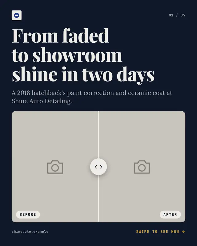 Transformation reveal — sample creative