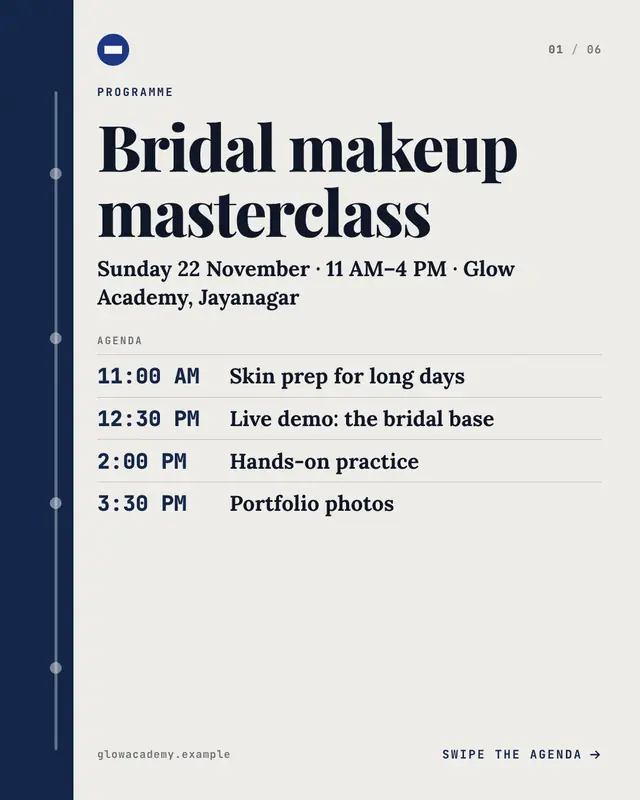 Workshop programme — sample creative
