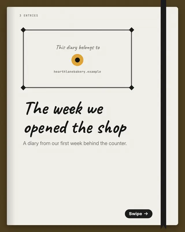 Diary pages — sample creative