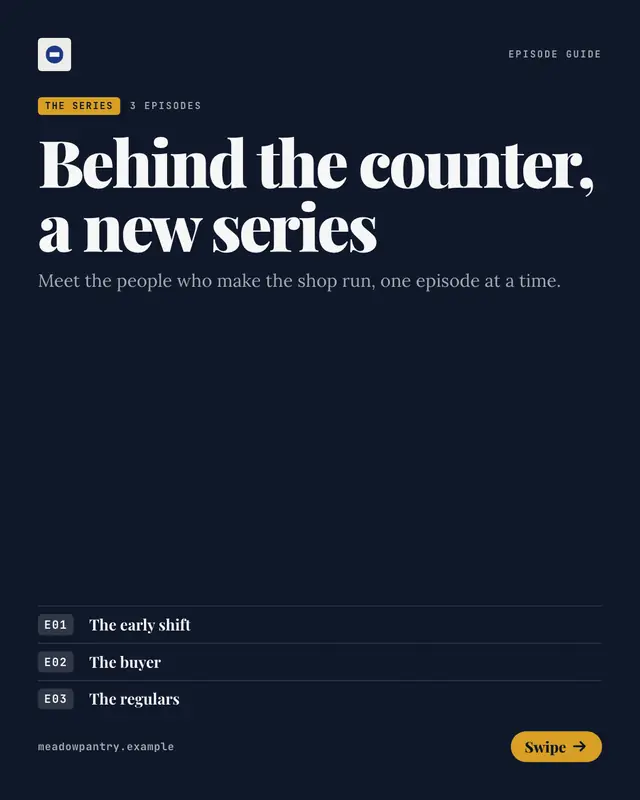 Episode guide — sample creative
