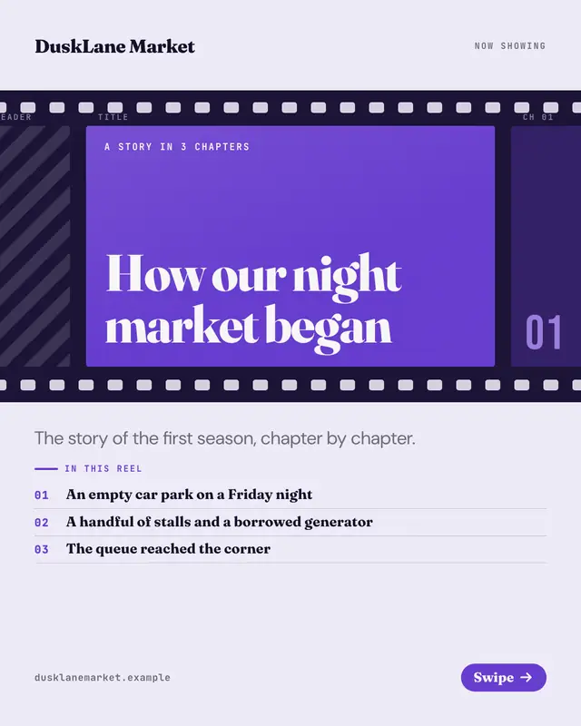 Film-strip chapters — sample creative
