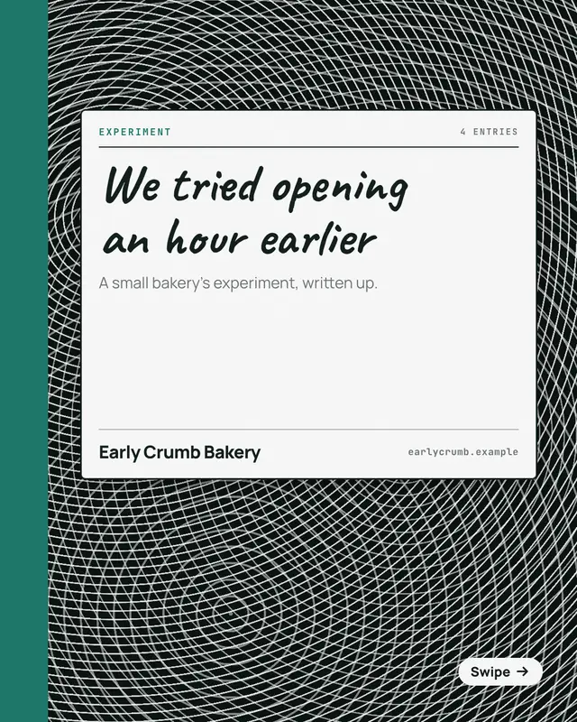 Lab notebook — sample creative