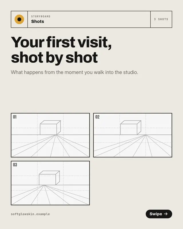 Storyboard frames — sample creative