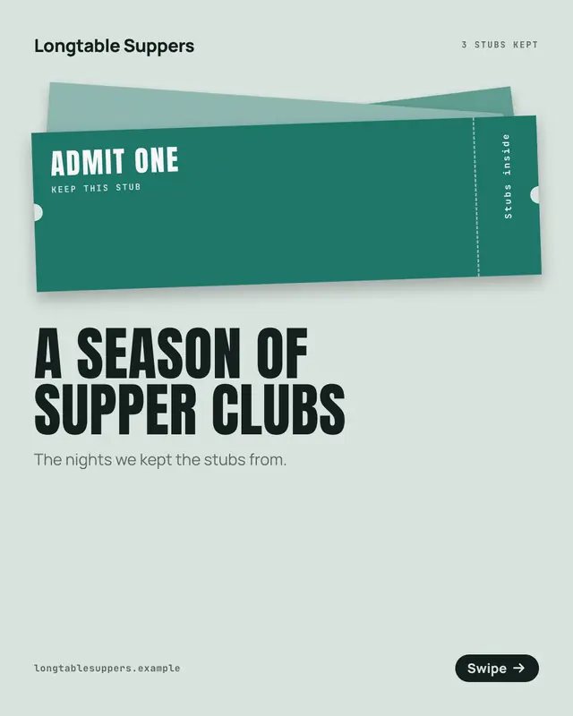 Ticket stubs — sample creative