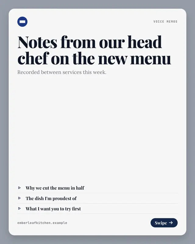 Voice memos — sample creative