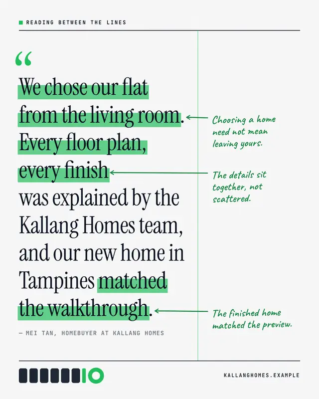 Annotated quote — sample creative