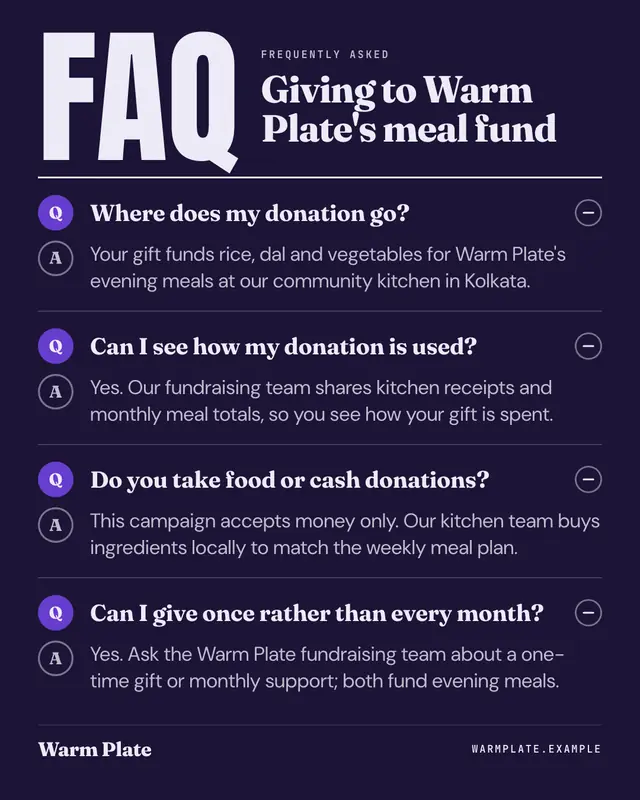 FAQ card — sample creative