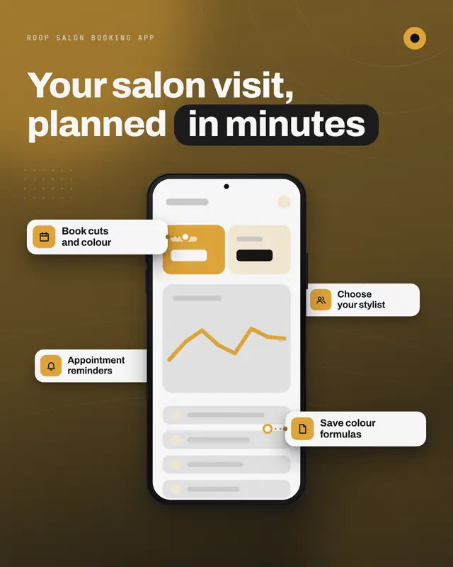 Phone with feature cards — sample creative
