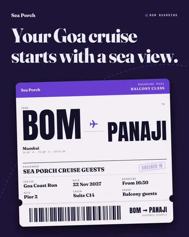 Boarding pass — sample creative