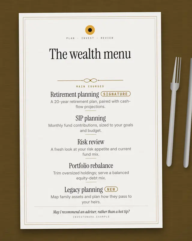 Restaurant menu — sample creative
