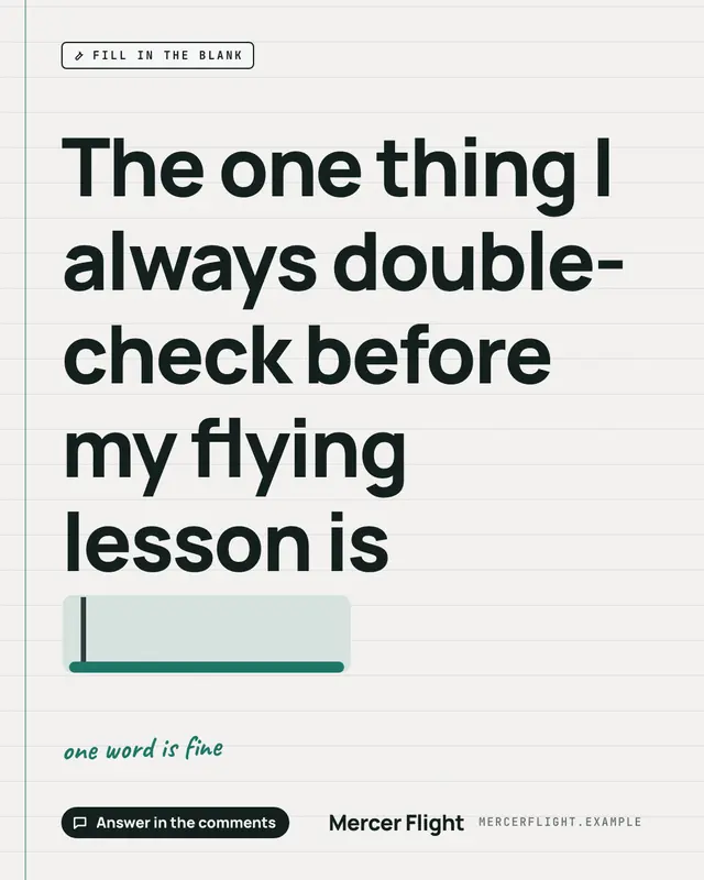 Fill in the blank — sample creative
