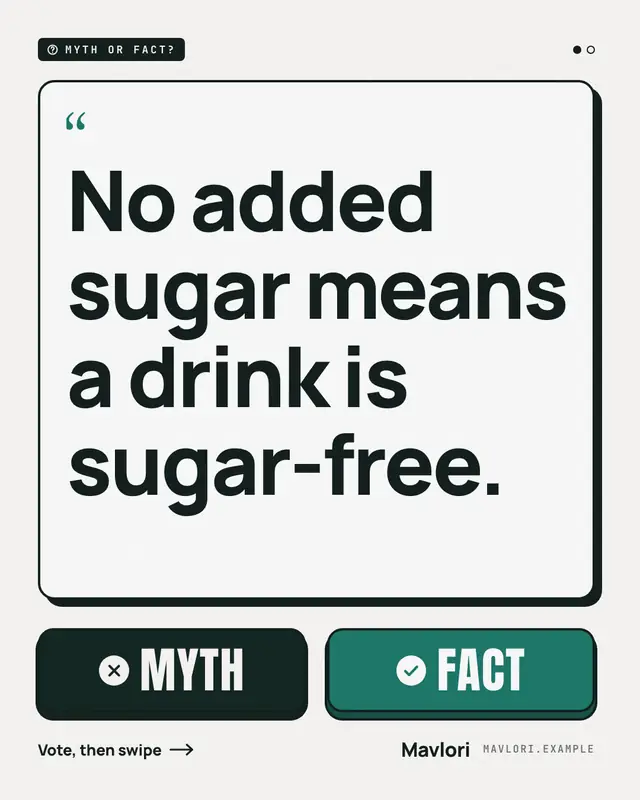 Myth or fact? (vote + reveal) — sample creative