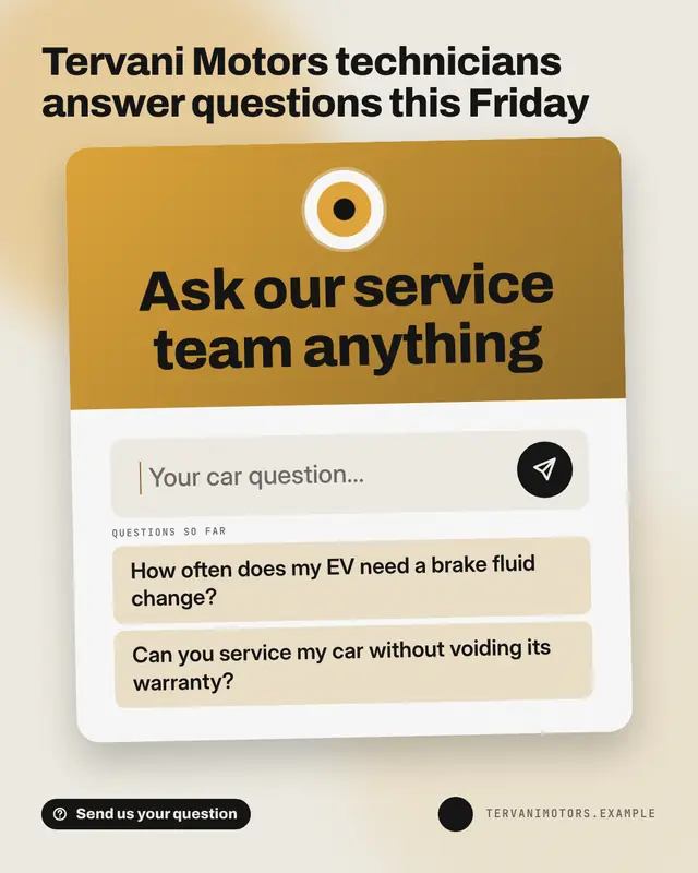 Question box — sample creative