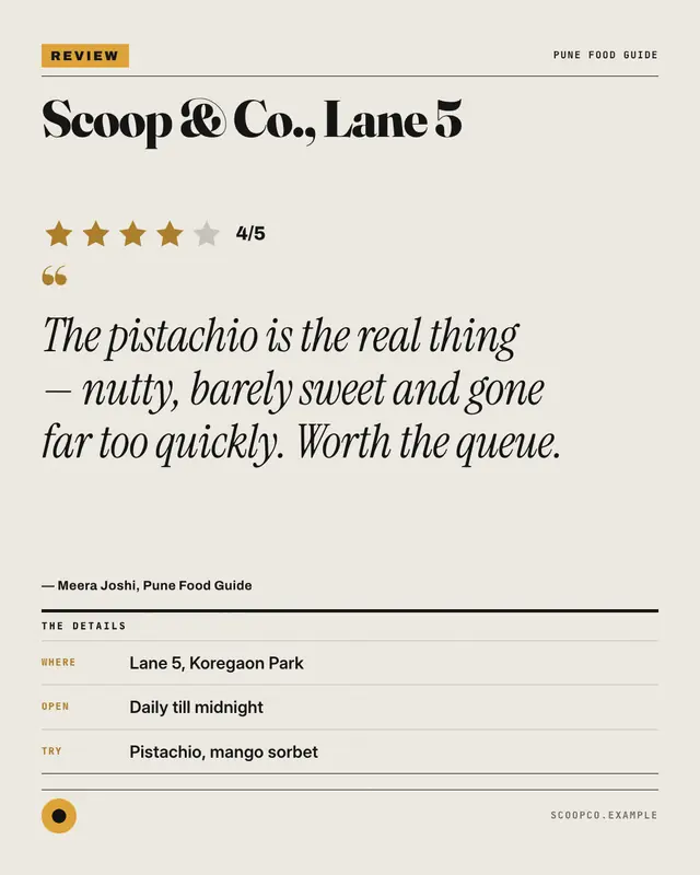 Critic's review — sample creative