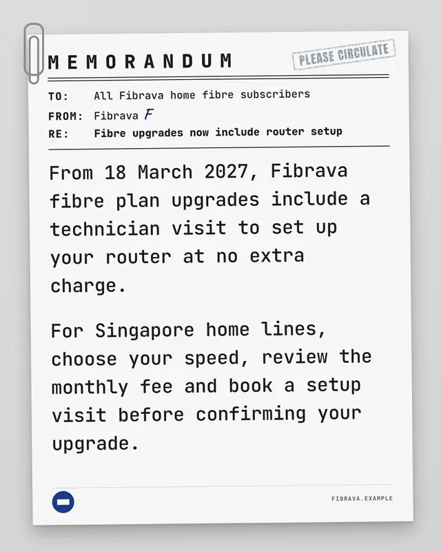 Typewritten memo — sample creative