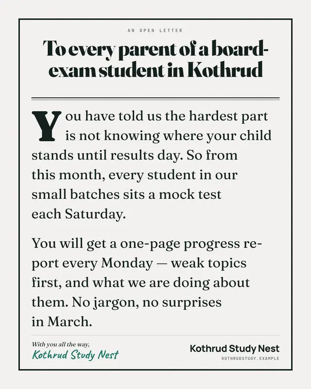 Open-letter ad — sample creative