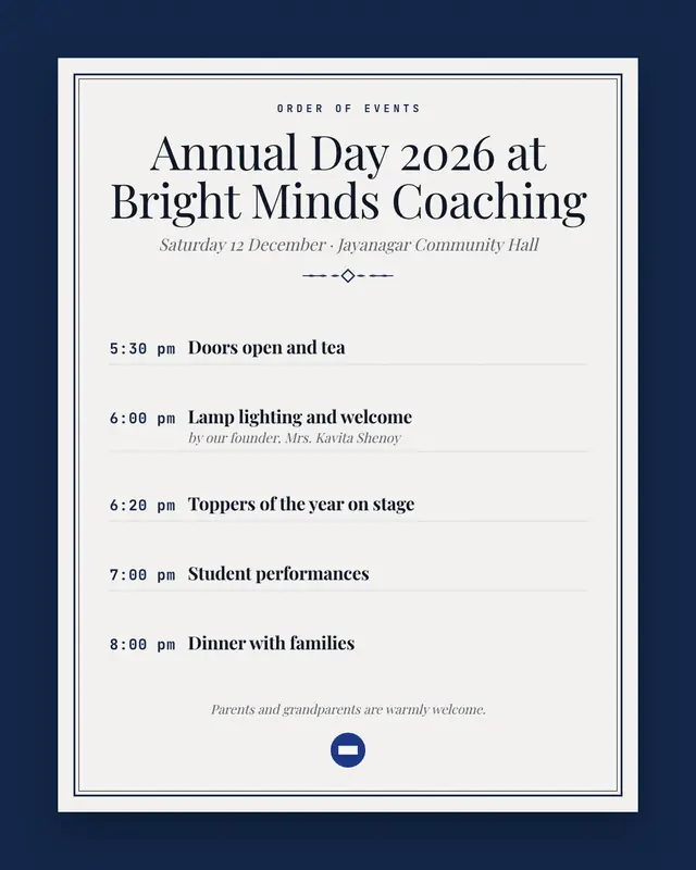 Agenda card — sample creative