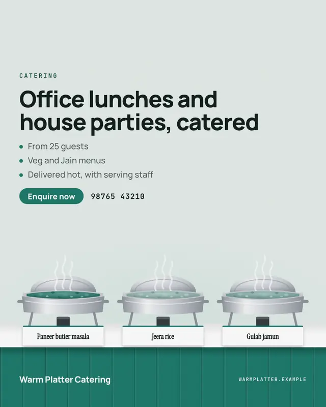 Chafing-dish buffet — sample creative