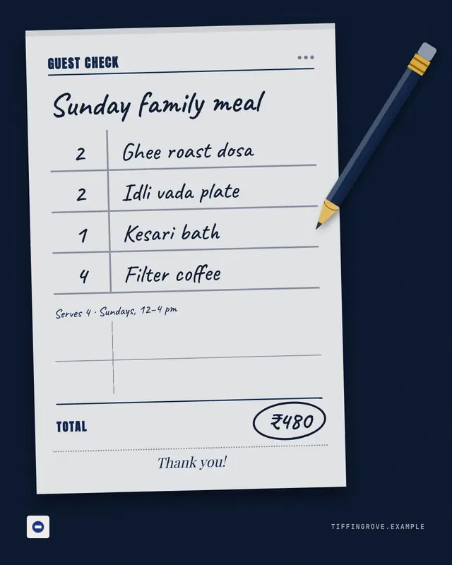 Restaurant check — sample creative