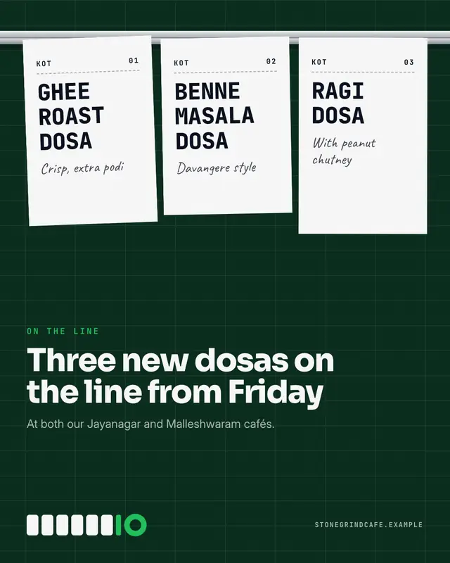 KOT chits — sample creative