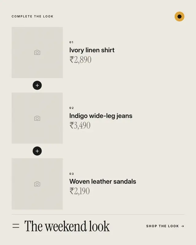 Complete the look — sample creative