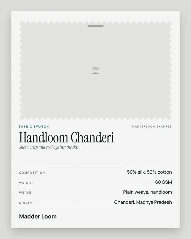 Fabric swatch card — sample creative