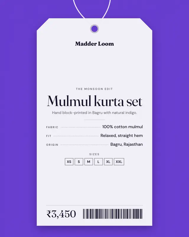 Hang tag — sample creative