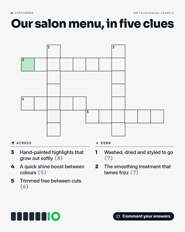 Crossword — sample creative