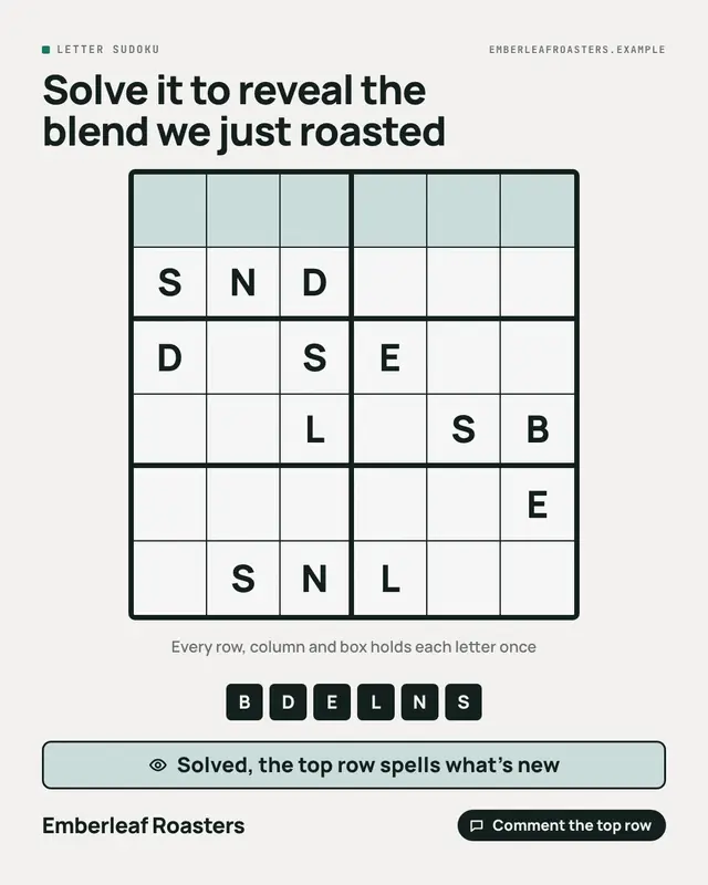 Word sudoku — sample creative