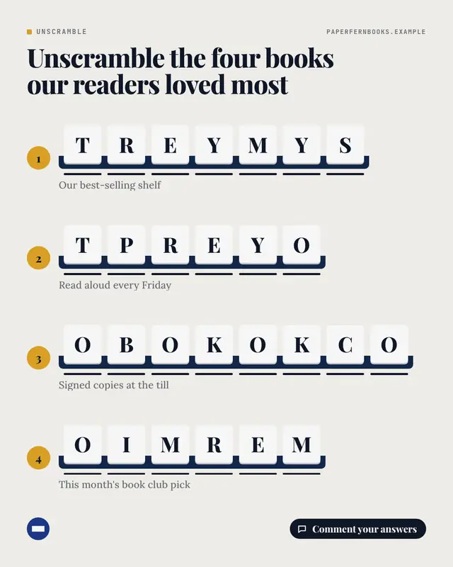 Unscramble the words — sample creative