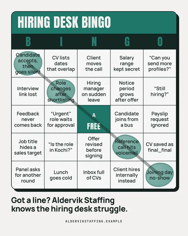 Bingo card — sample creative