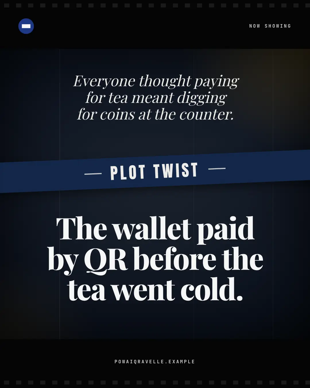 Sample Plot twist creative (Meme template), shown on the fictional brand Powai Qravelle