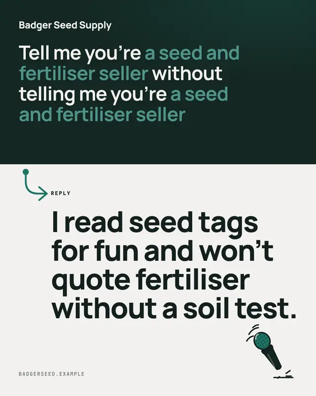 Tell me without telling me — sample creative
