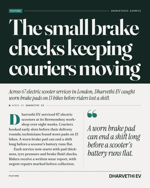 Magazine feature spread — sample creative