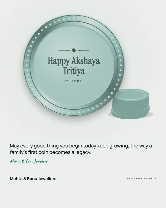 Akshaya Tritiya gold coin — sample creative