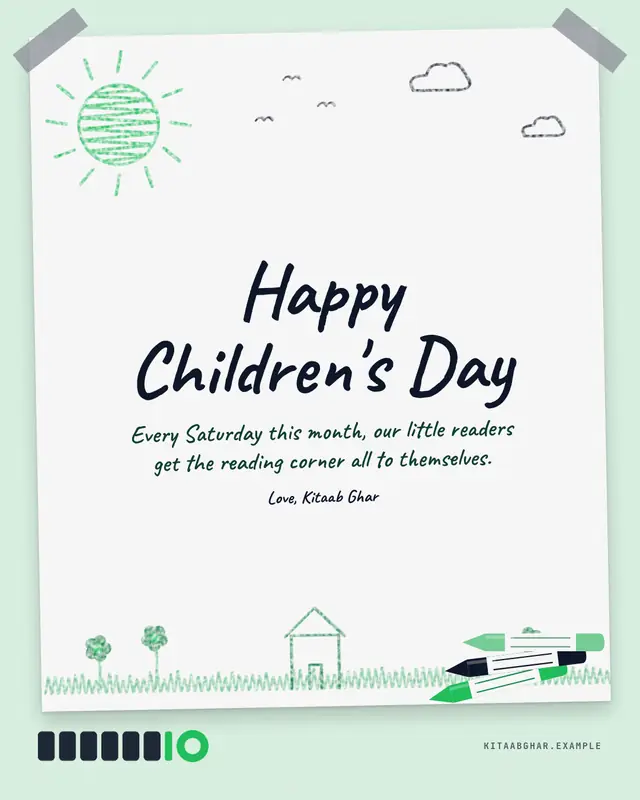 Children's Day crayon drawing — sample creative