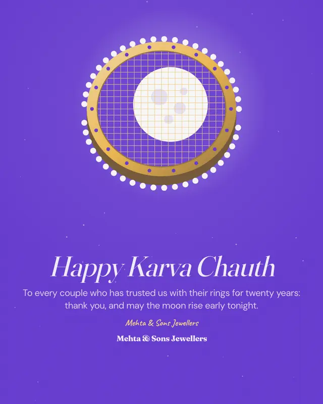 Karva Chauth moon and sieve — sample creative