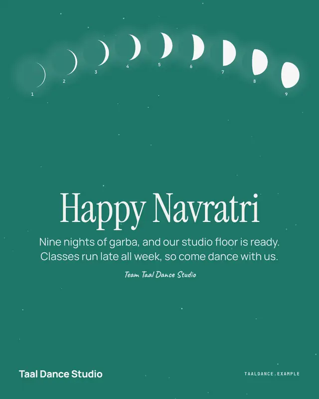 Navratri nine nights — sample creative
