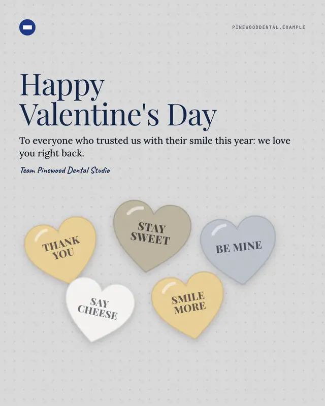 Valentine's candy hearts — sample creative