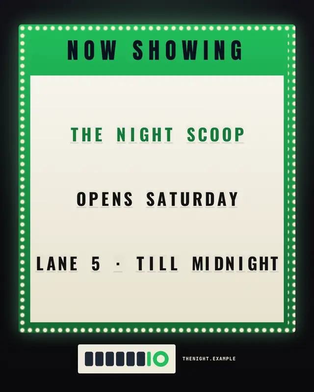 Cinema marquee — sample creative